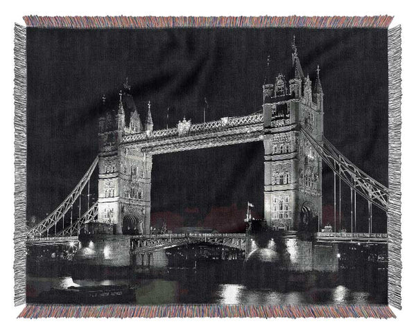 London Bridge Retro B n W Woven Blanket