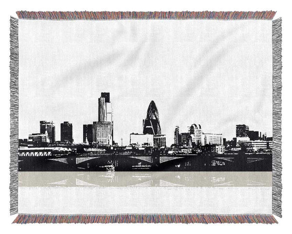 London City Waters B n W Woven Blanket