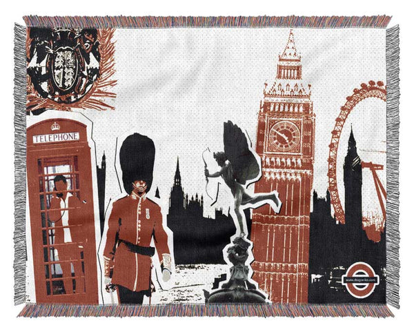 London Collage Woven Blanket