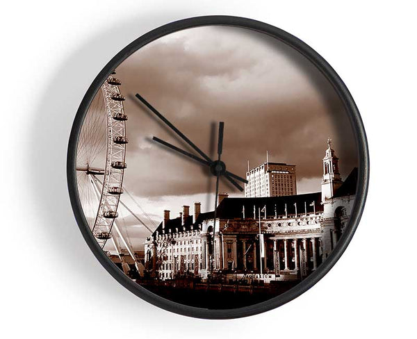 London Eye Brown Clock - Wallart-Direct UK