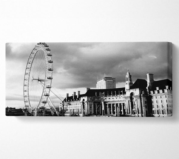 London Eye Wolken B n W