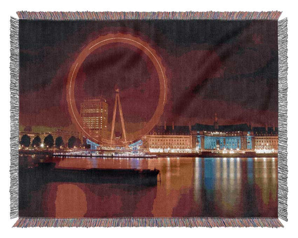 London Eye From Victoria Embankment Woven Blanket