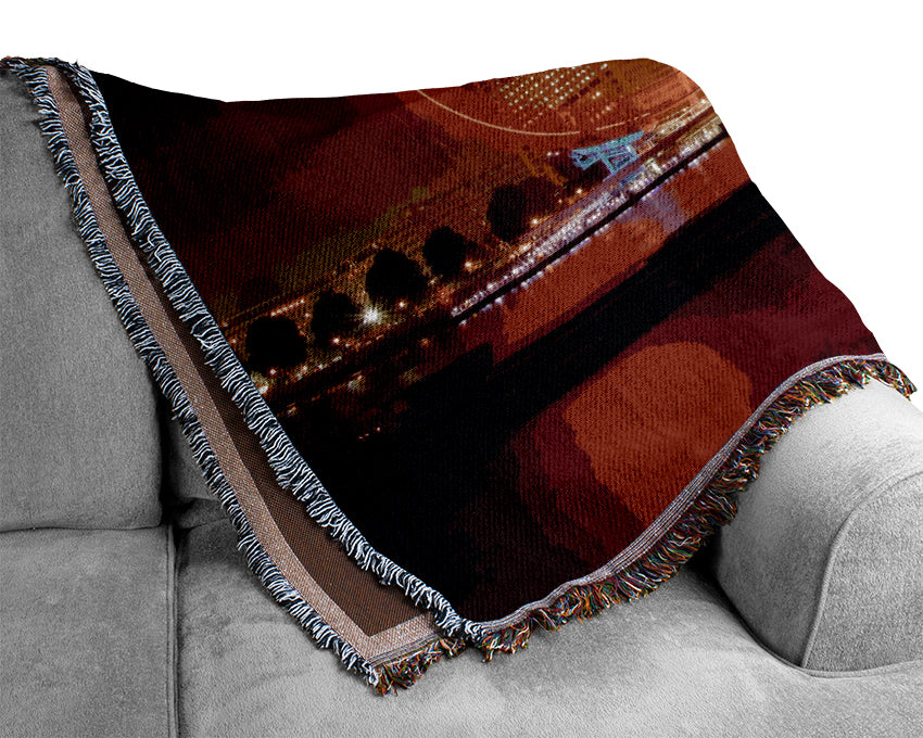 London Eye From Victoria Embankment Woven Blanket