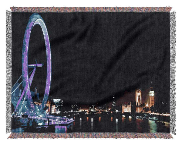 London Eye Blue Uk Woven Blanket