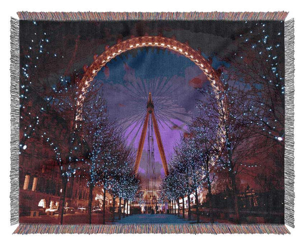 London Eye Night Lights Woven Blanket