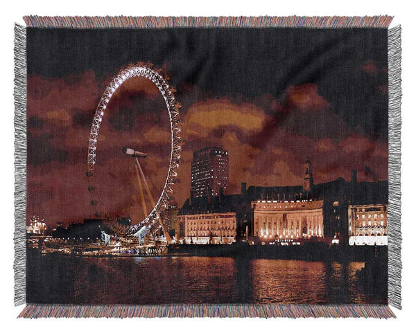 London Eye Night Skys Woven Blanket