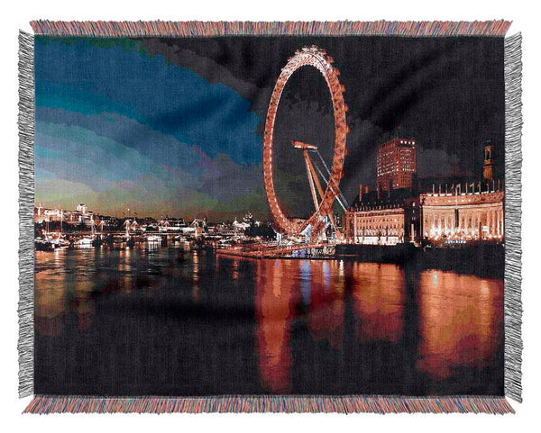 London Eye Red Reflections Woven Blanket