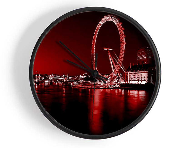 London Eye Red Clock - Wallart-Direct UK