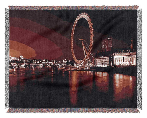 London Eye Red Woven Blanket