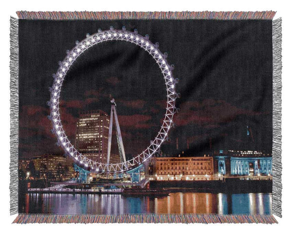 London Eye Water Lights Woven Blanket