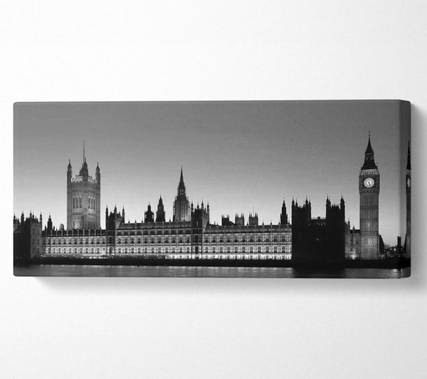 Londoner Häuser des Parlaments an der Themse B n W