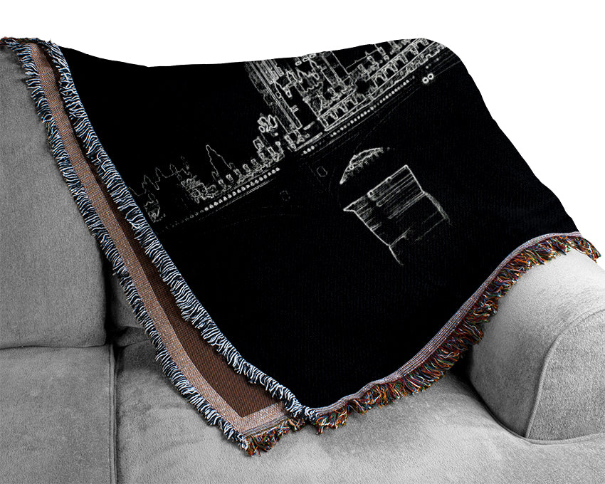 London Houses Of Parliment Woven Blanket