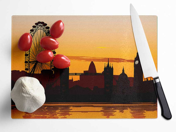 London Morning Reflection Glow Glass Chopping Board