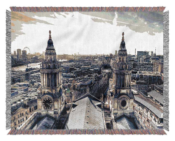 London From St Pauls Woven Blanket