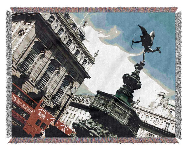 London Piccadilly Circus UK Woven Blanket