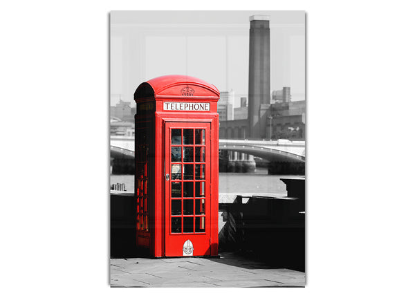 Rote Telefonzelle in London, Schwarzweiß