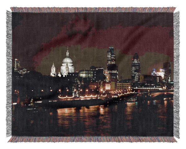 London St Pauls At Night Woven Blanket
