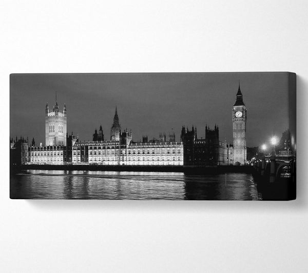 London Themse Houses Of Parliament B N W Nacht