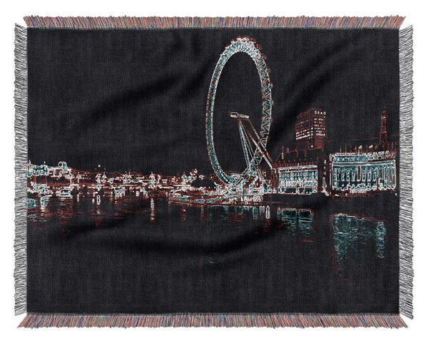 London Thames London Eye Woven Blanket