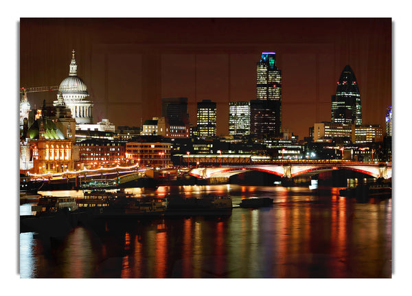 Lichter der Londoner Themse bei Nacht