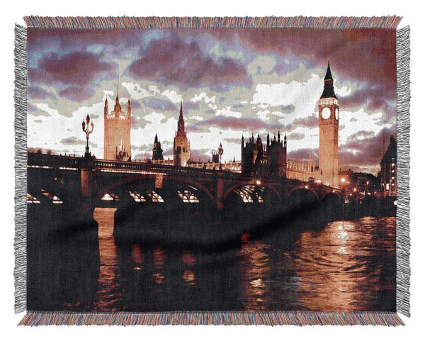 London Thames Reflections Woven Blanket