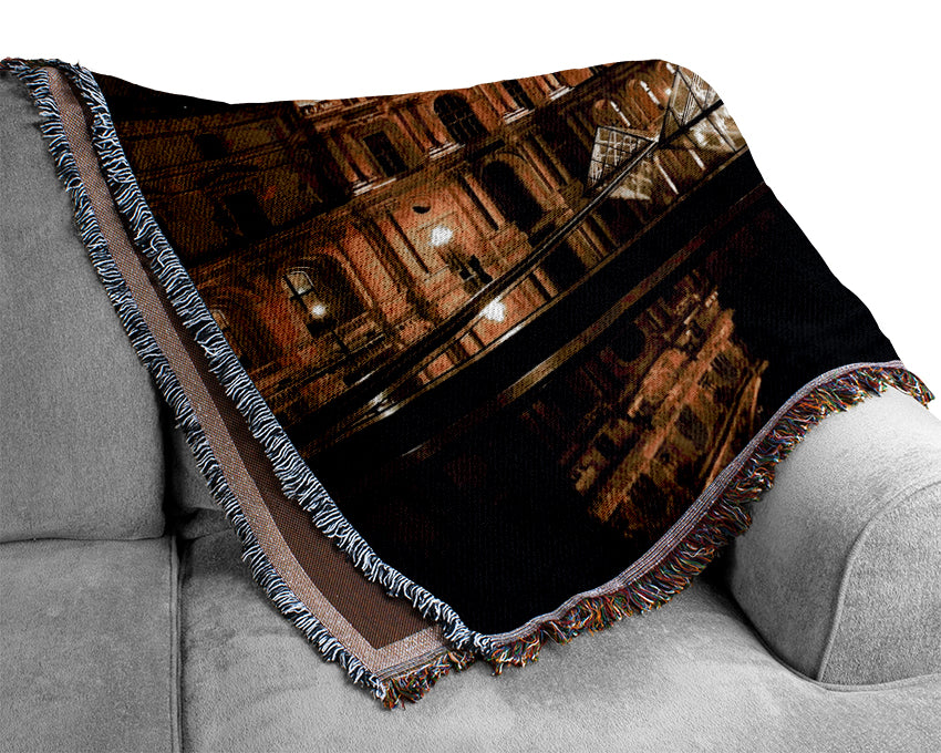 Louvre Museum Paris France Woven Blanket