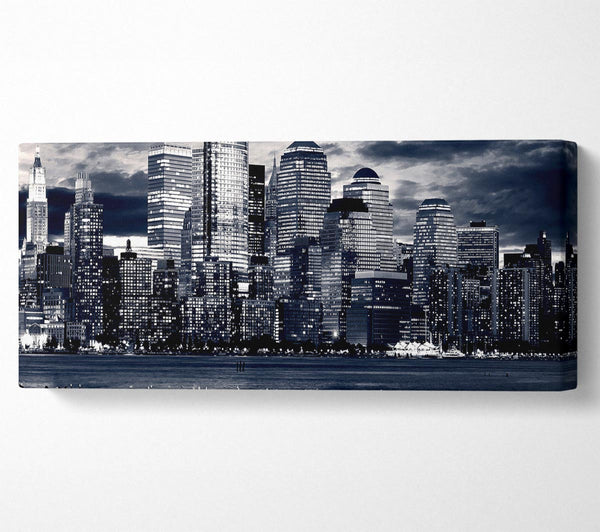 Manhattan-Panorama in Blau