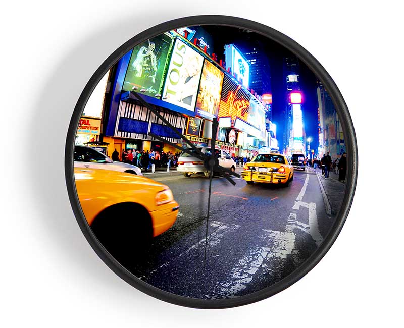 Yellow Cab New York Broadway Drive Clock - Wallart-Direct UK