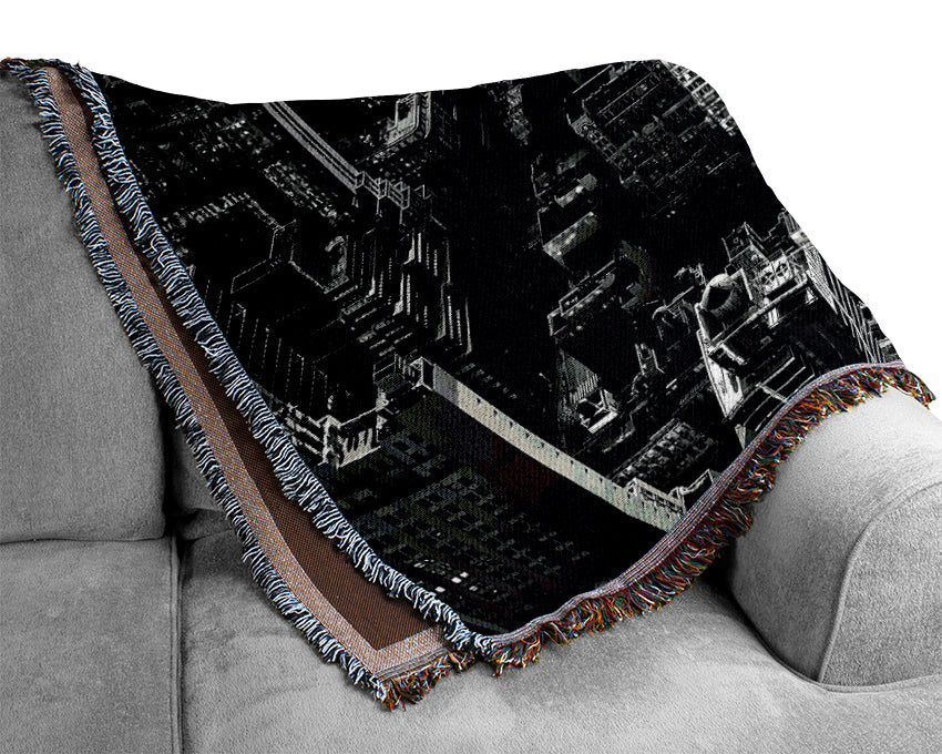 New York City Black And White Woven Blanket