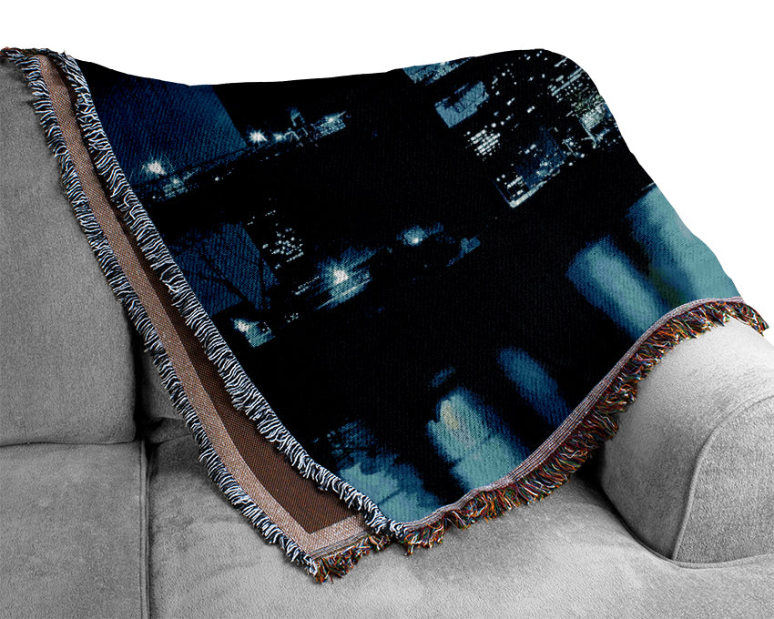 New York City Blue Nights Woven Blanket