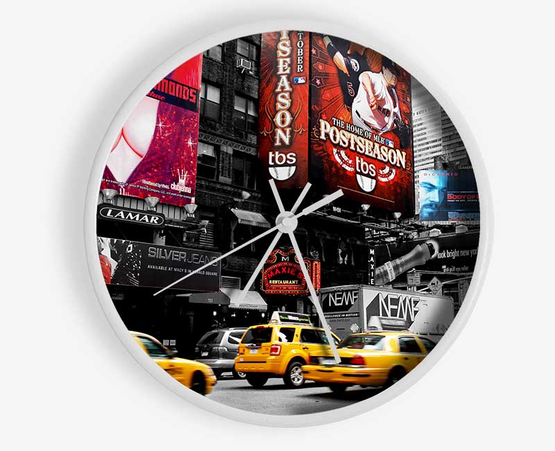 New York City Broadway Billboards Clock - Wallart-Direct UK