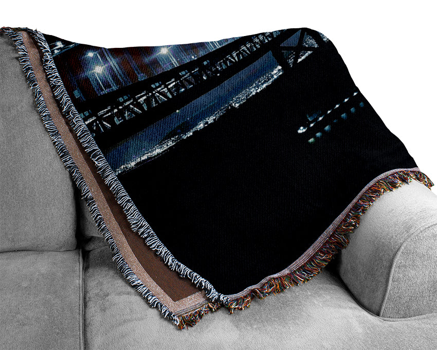 New York City Brooklyn Bridge City Skyline Woven Blanket