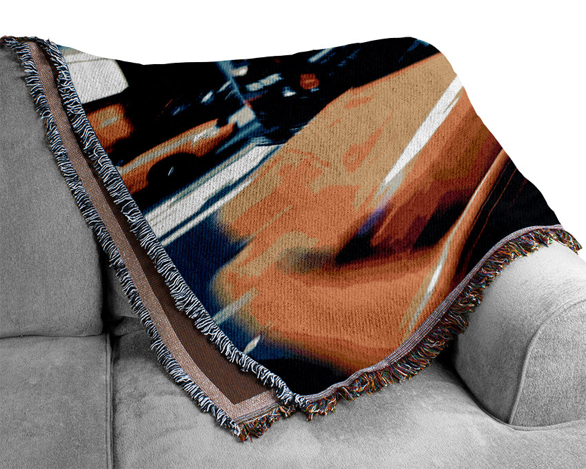 New York City Yellow Cab Blur Woven Blanket