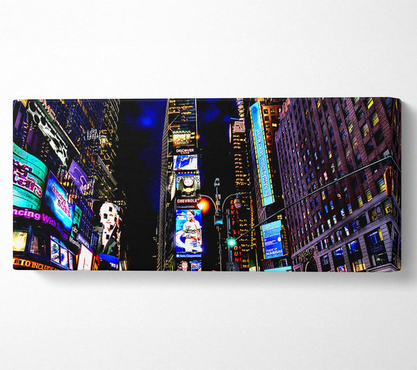 New York Times Square Blue Skys At Night