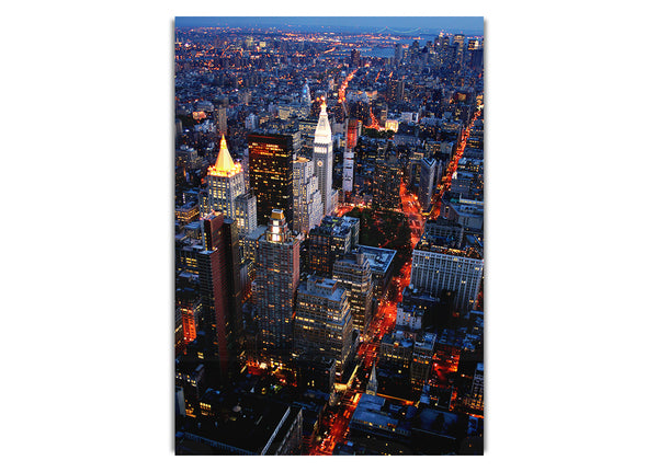 Nyc Ariel Blick auf die Lichter der Stadt