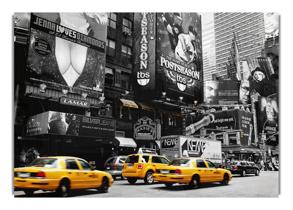 Nyc Broadway Cabs schwarz-weiß gelb