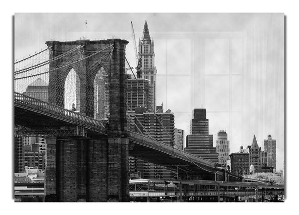 Nyc Brooklyn Bridge B~w Architektur Kann
