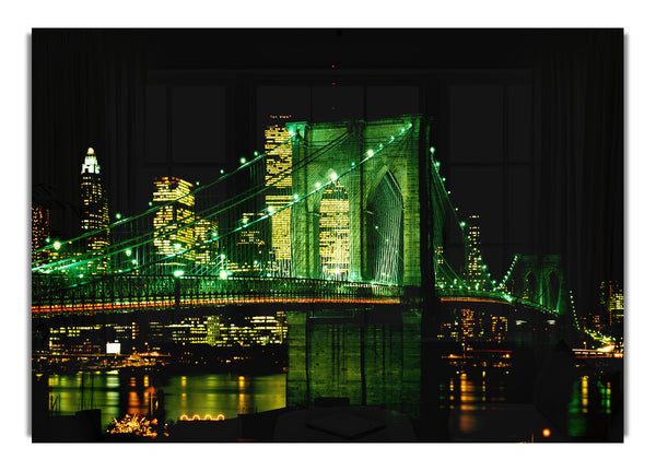 Nyc Brooklyn Bridge Grüner Farbton 