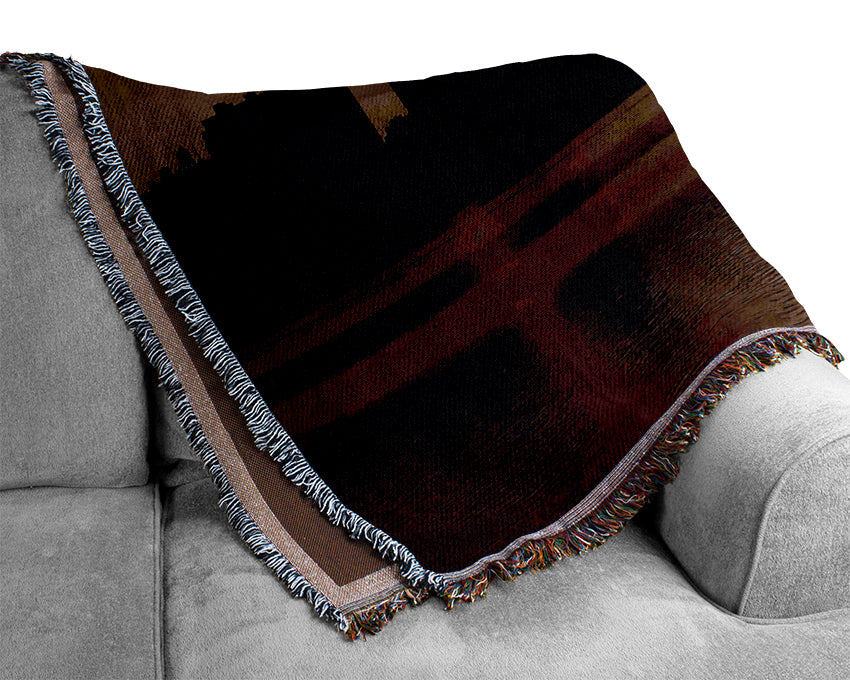 Nyc Brown Skyline Woven Blanket