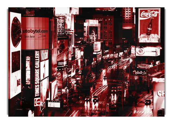 New York Times Square rotes Glühen 