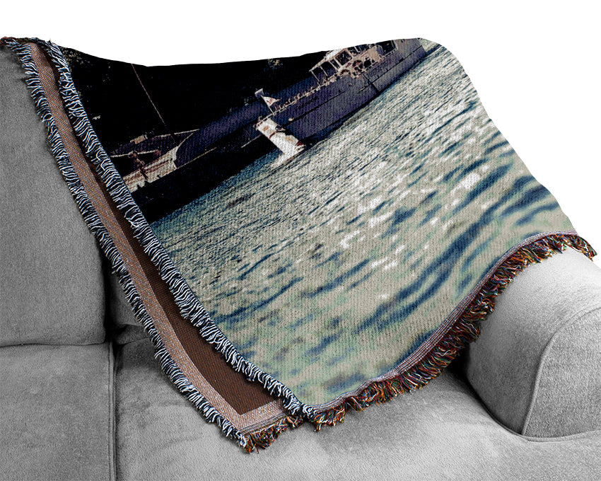 Paris On The Water Woven Blanket