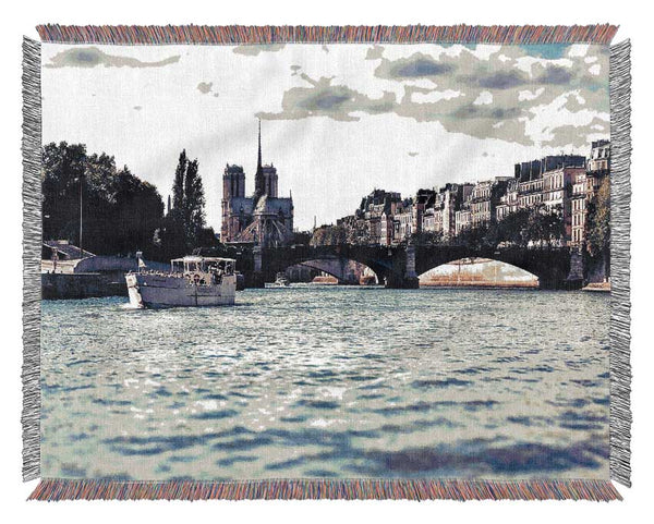 Paris On The Water Woven Blanket