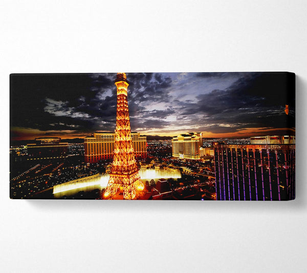 Paris Eiffel Tower Golden Night Glow