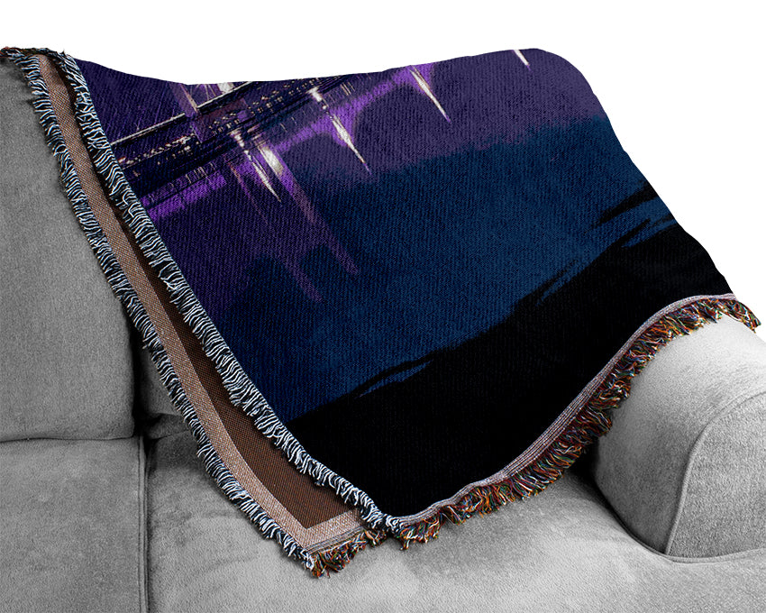 Purple Night Shoreline Woven Blanket
