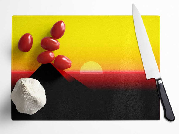 Pyramid Sunset Glass Chopping Board