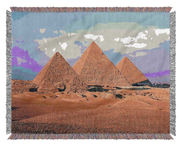 Pyramids Of Giza Egypt Woven Blanket