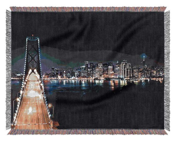 San Francisco At Night Woven Blanket