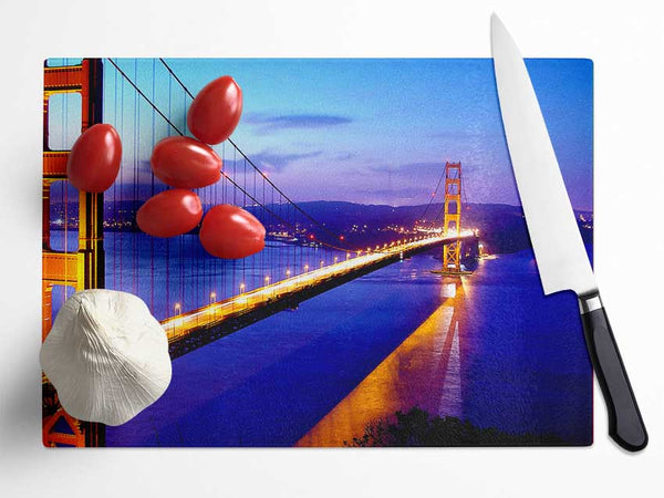 San Francisco Bridge Afar Glass Chopping Board