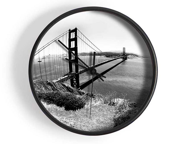 San Francisco Bridge B n W Across The Waters Clock - Wallart-Direct UK