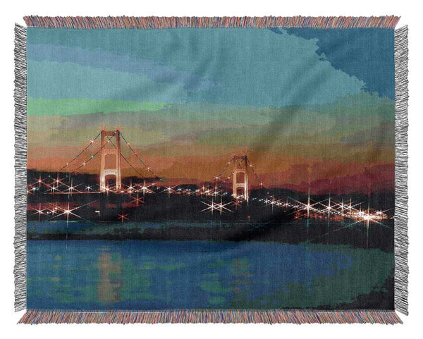 San Francisco Bridge Lights Woven Blanket